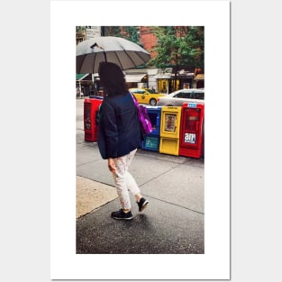 Rainy Day Woman Street Upper West Side Manhattan NYC Posters and Art